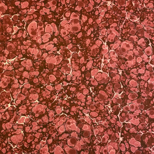 Hand Marbled Paper Stone Marble Pattern in Burgundy and Pink ~ Berretti Marbled Arts